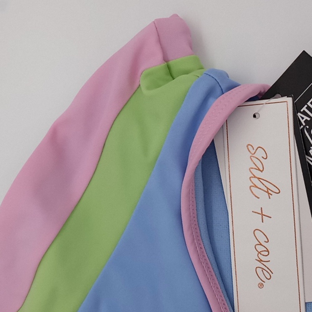 Salt + Cove Colorblocked High-Waist Bikini Bottoms Periwinkle L - Picture 3 of 9